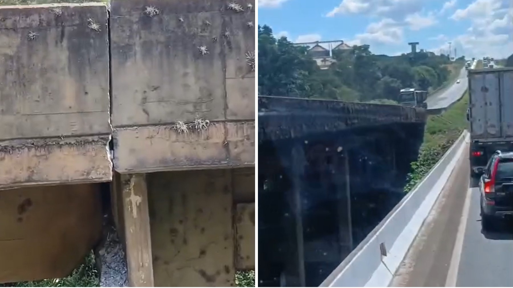 'Rachadura' em estrutura de ponte da BR-376 preocupa motoristas do Paraná