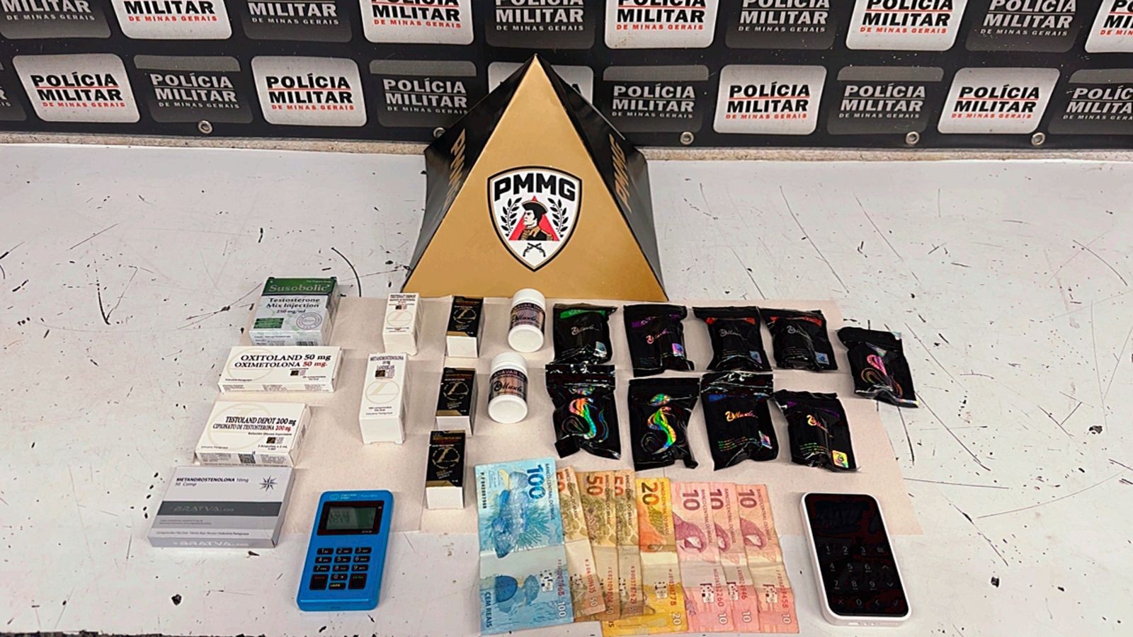 Cheiro de maconha leva polícia a perseguir carro e apreender anabolizantes no Centro de Divinópolis; VÍDEO