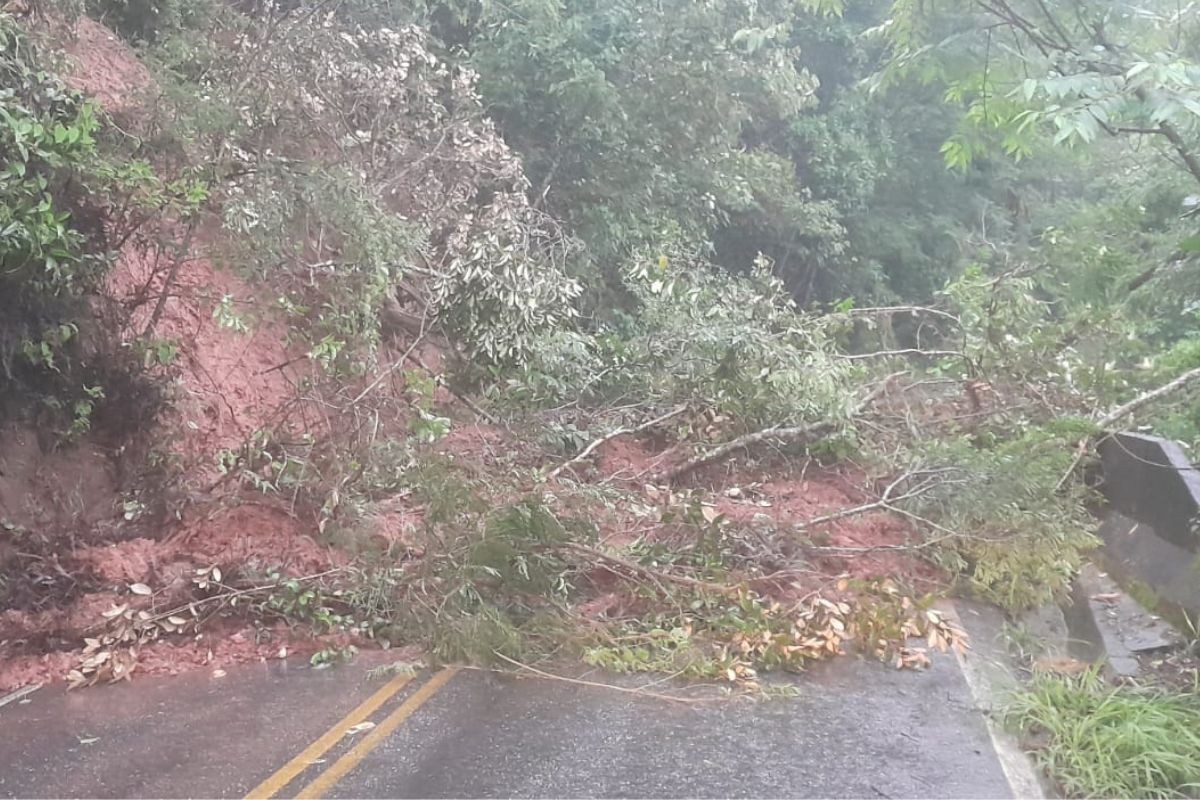 Queda de barreira interdita estrada em Taubaté; cidade também registra alagamentos