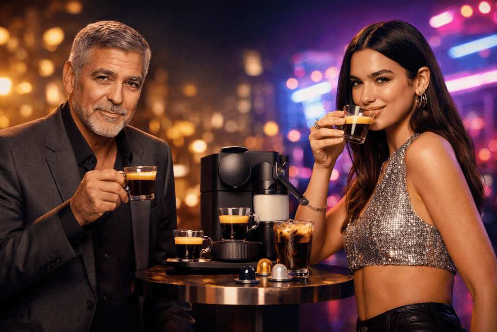 Nespresso chama Dua Lipa para dividir cena com Clooney