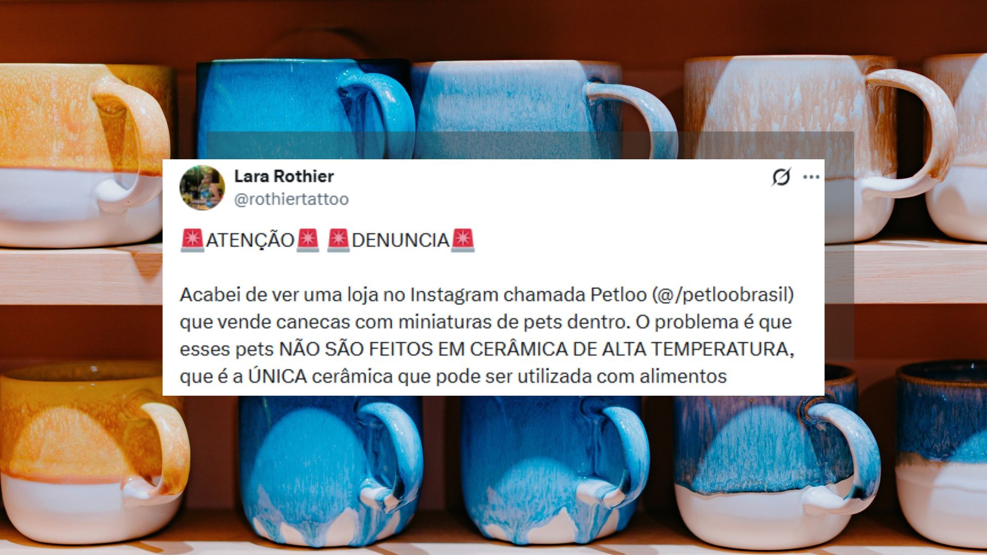 Caneca de cerâmica com escultura interna de pet levanta discussão nas redes; entenda