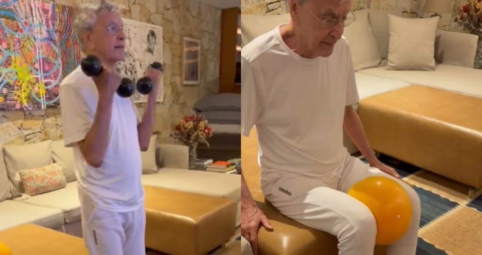 Caetano Veloso se exercita e mostra treino no feriado: “Sem descanso”