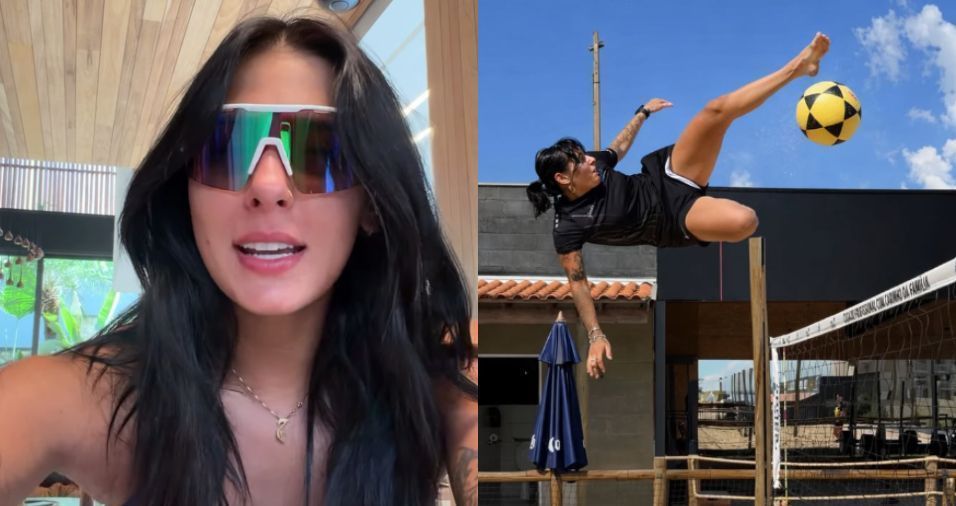 Ana Castela faz montagem ao jogar futevôlei e brinca: “Não é IA”