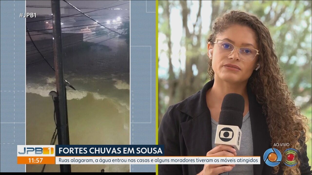Chuvas intensas causam transtornos e alagamentos em Sousa, no Sertão da PB