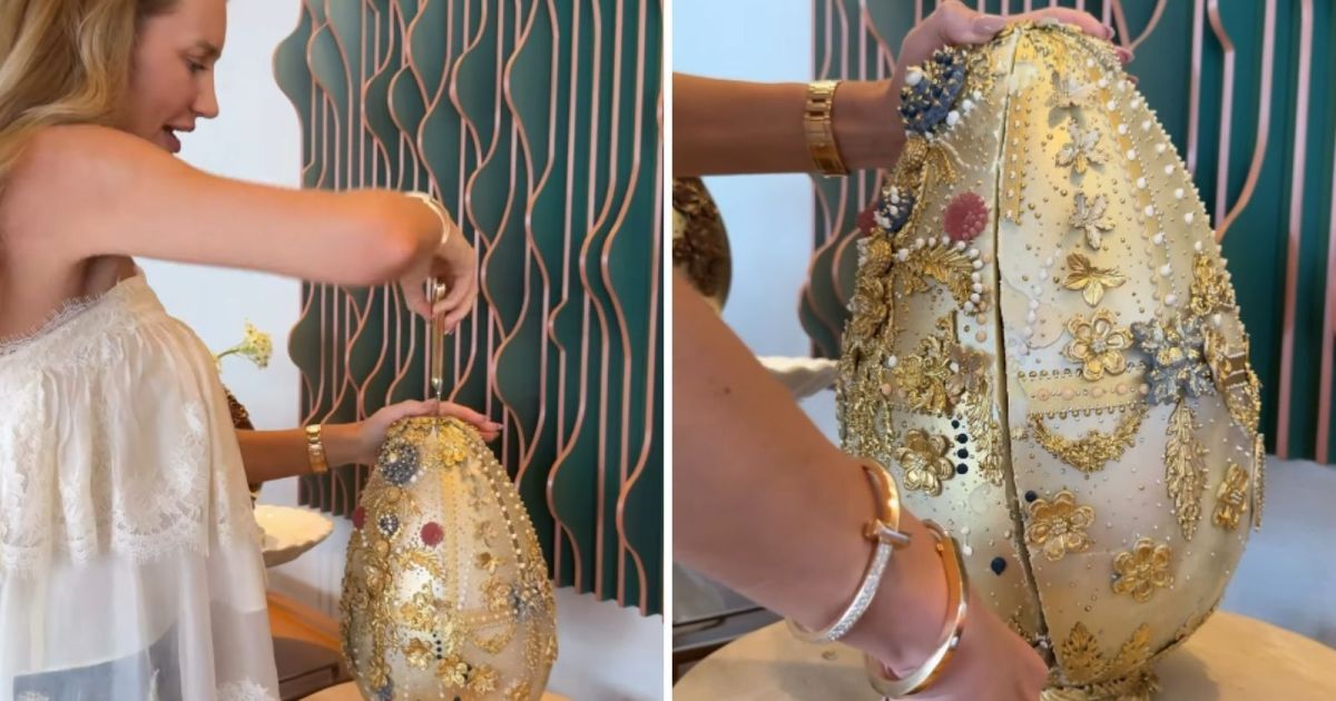 Ana Paula Siebert ignora polêmica e abre ovo de Páscoa gigante de R$ 20 mil