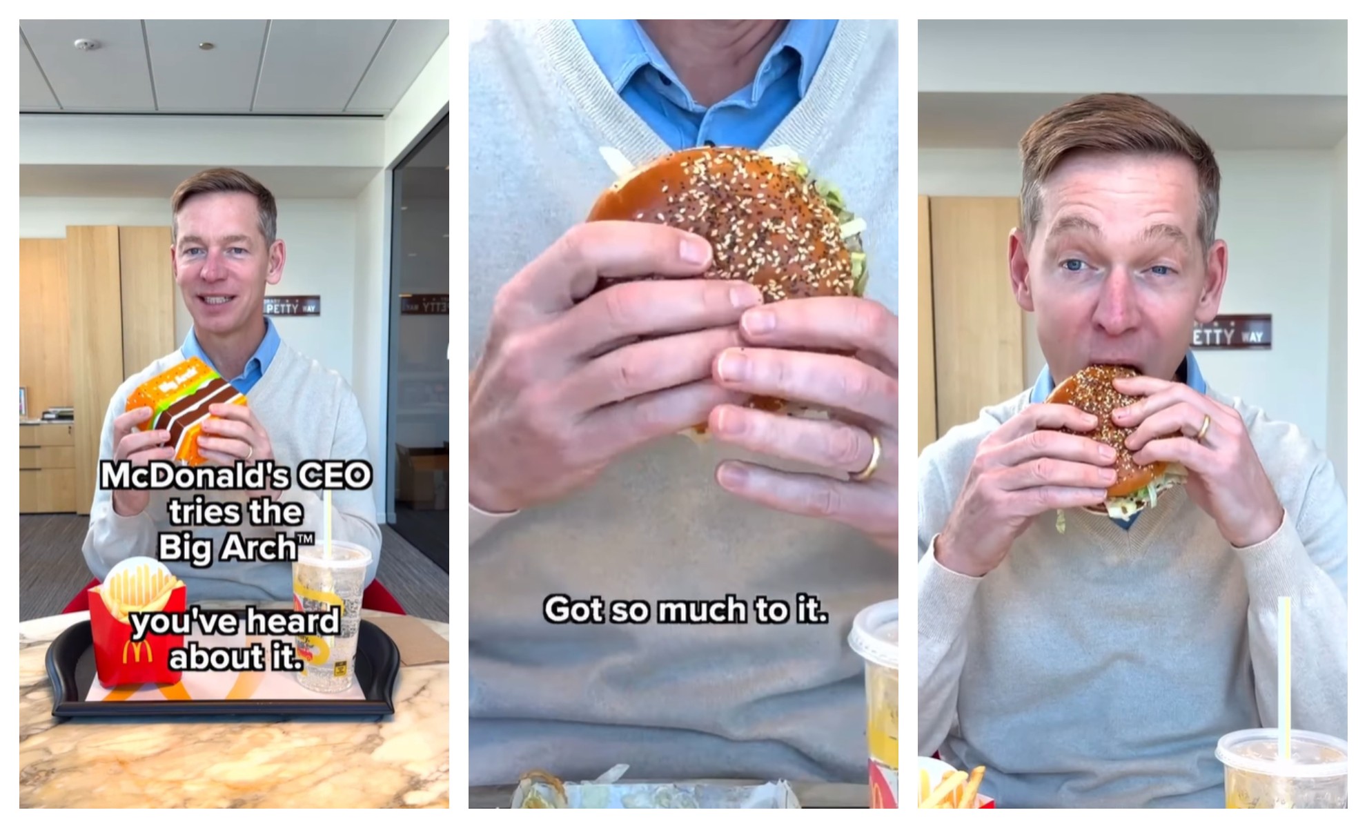 CEO do McDonald's culpa a própria mãe pelo vídeo viral comendo um lanche da marca; entenda