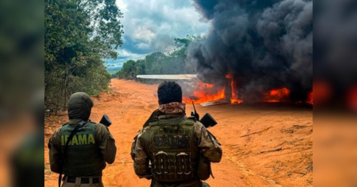Ibama destrói avião usado por garimpo ilegal na Amazônia