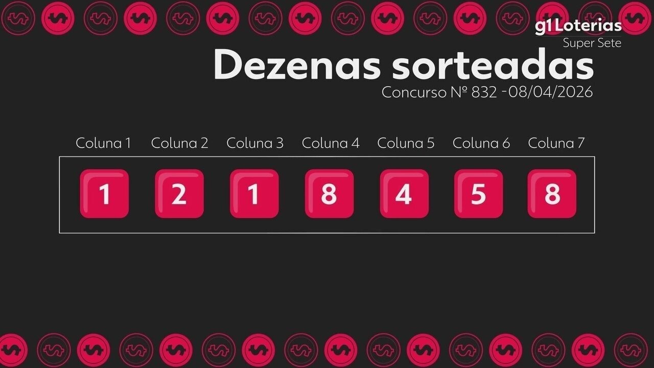 Super Sete hoje: resultado do concurso 832 e números sorteados