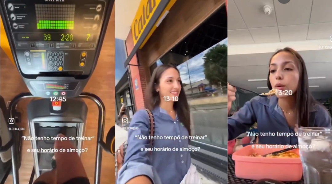 Jovem CLT compartilha rotina de treino em horário de almoço e gera debate nas redes sociais