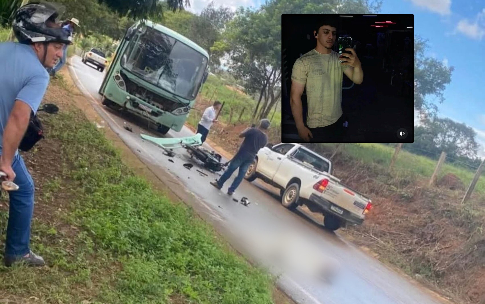 Jovem de 19 anos morre após batida entre moto e ônibus escolar na zona rural de Nova Resende, MG