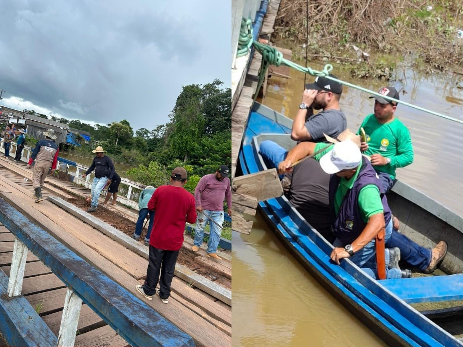 Ponte no AC que dá acesso à Bolívia passa por manutenção após ser danificada por enchente
