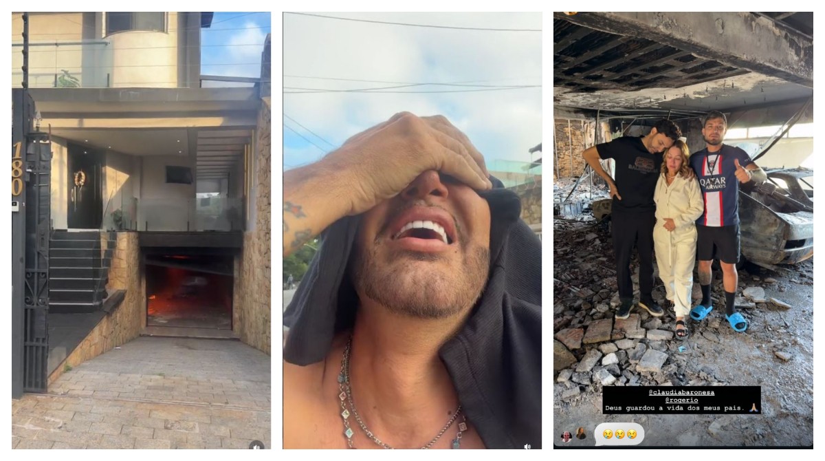 VÍDEO: casa dos pais de MC Gui pega fogo em SP: 'Era para eu estar morto nessa hora', diz pai