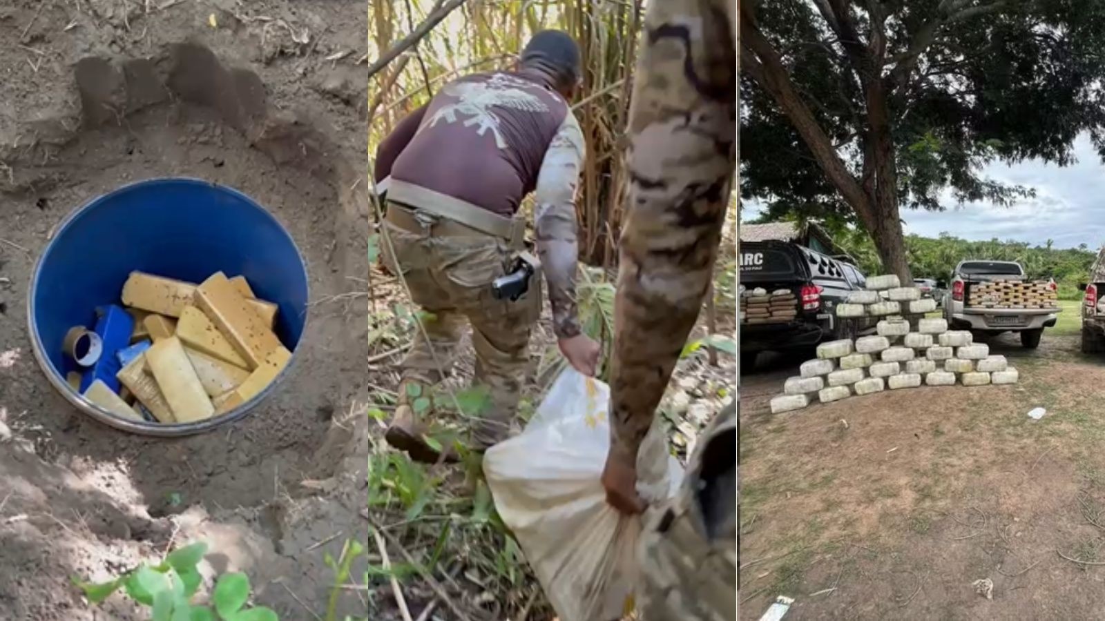 Mais de 800 kg de drogas foram encontrados em sítio ligado a facção criminosa, diz polícia