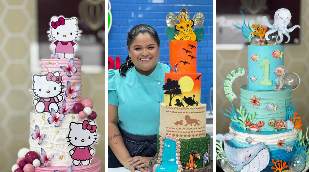 Confeiteira pernambucana faz sucesso nas redes sociais com bolos decorados de até seis andares