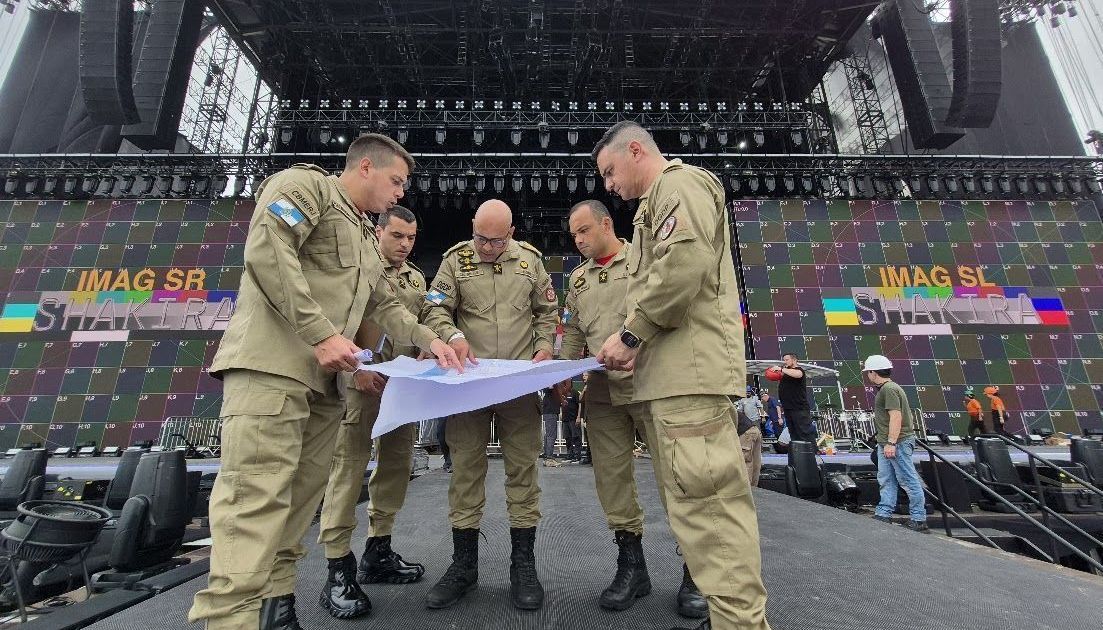 Corpo de Bombeiros faz vistoria nas estruturas do show da cantora Shakira