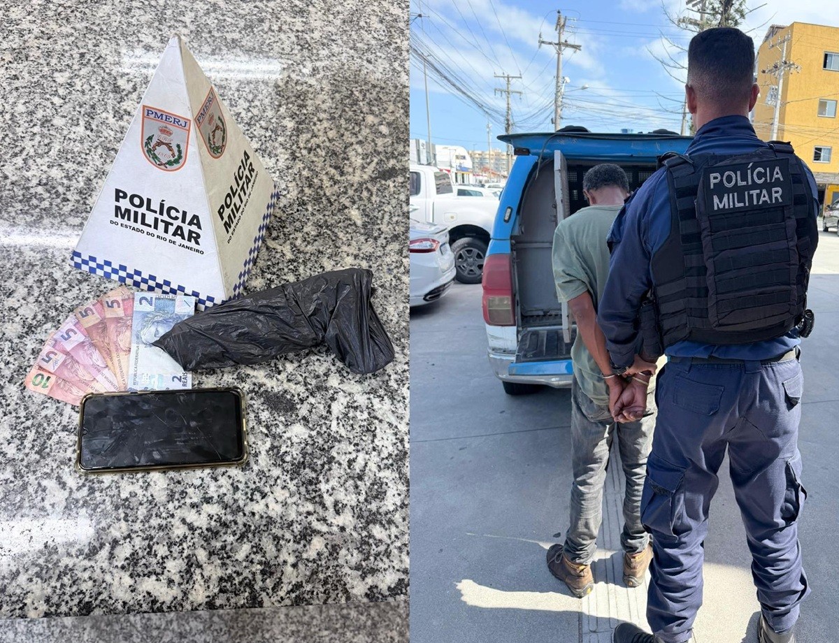 Homem é preso após tentar assaltar comércio com cópia de arma em Cabo Frio