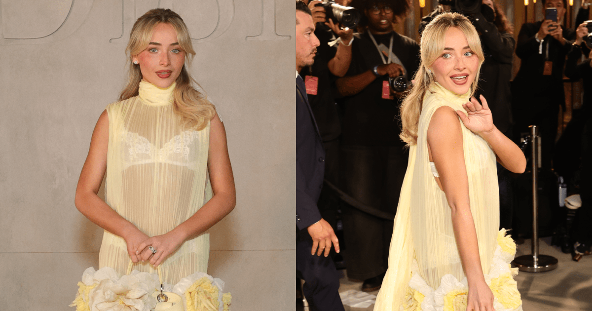 Sabrina Carpenter vai a desfile da Dior com look que abriu a passarela