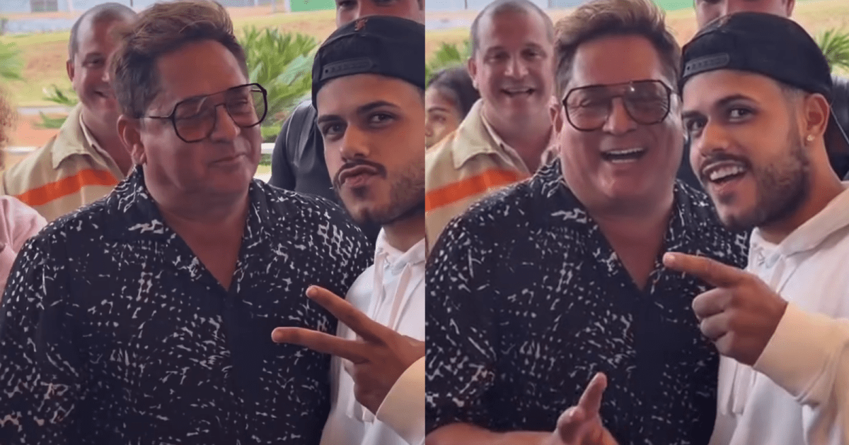 Leonardo se choca ao encontrar sósia do filho: “Olha o Zé Felipe aí”