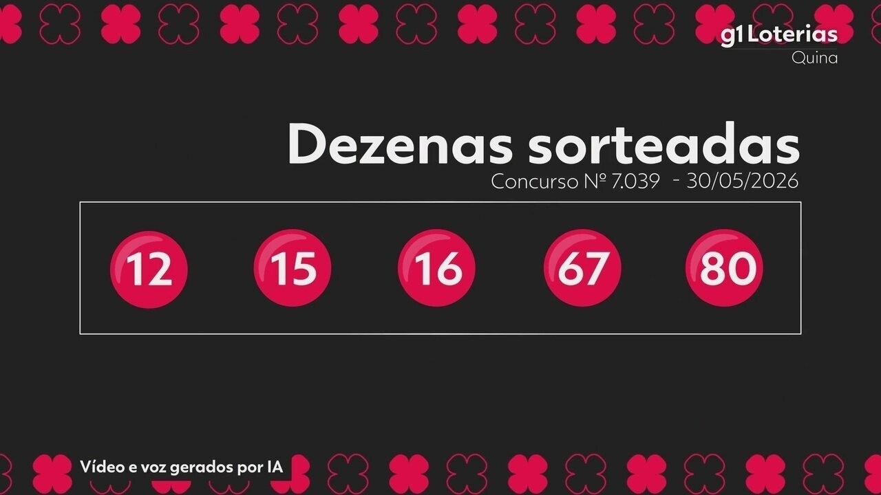 Quina hoje: resultado do concurso 7039 e números sorteados