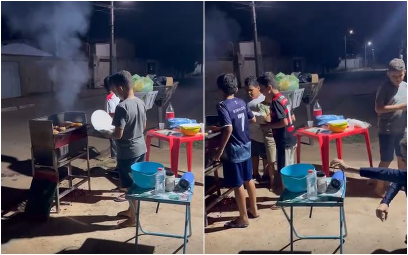 Meninos fazem sucesso com ‘churrasco raiz’ ao som de Zezé Di Camargo e Luciano, em Goiás; vídeo