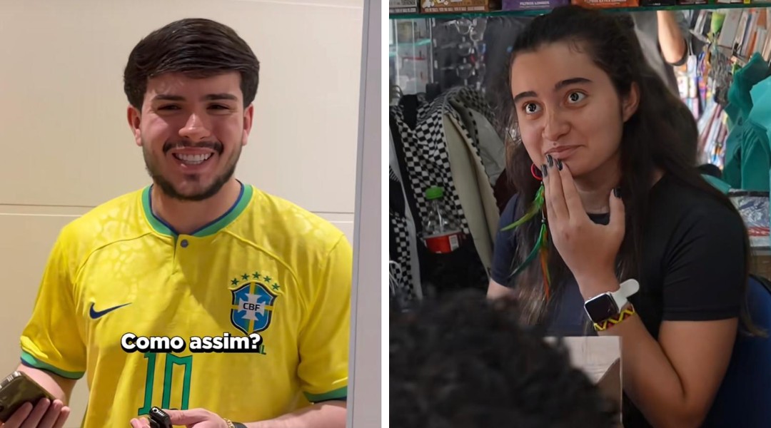 Influenciador compra R$ 7 mil em figurinhas da Copa e reação de funcionária de banca viraliza: 'Vai querer tudo?'