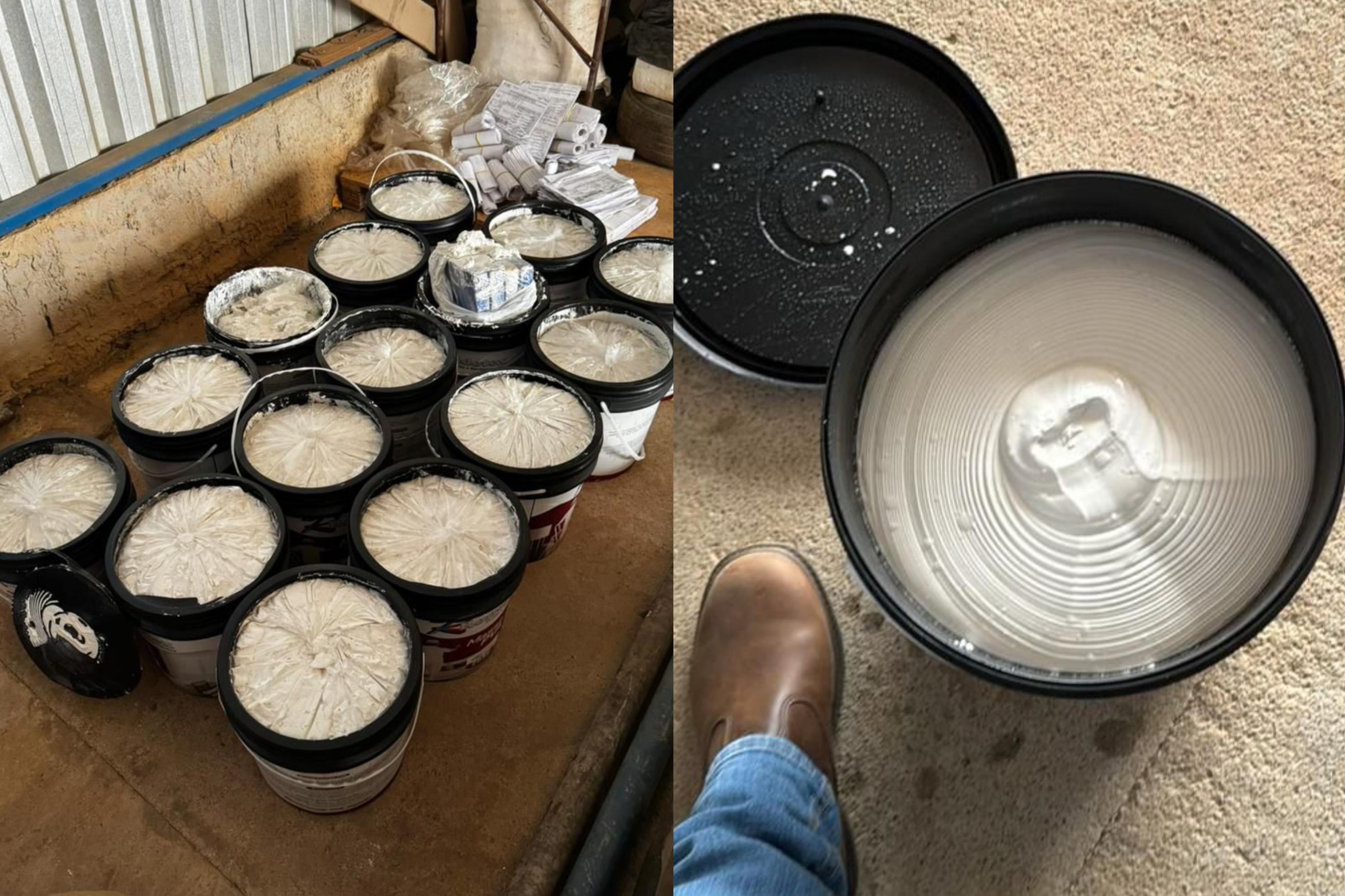 Justiça de RO condena homem transportar cocaína escondida em baldes de massa corrida