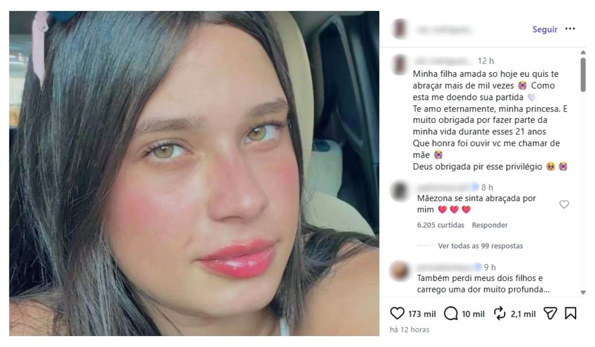 'Está me doendo sua partida', diz mãe de jovem que morreu após ser lançada sem corda em rope jump