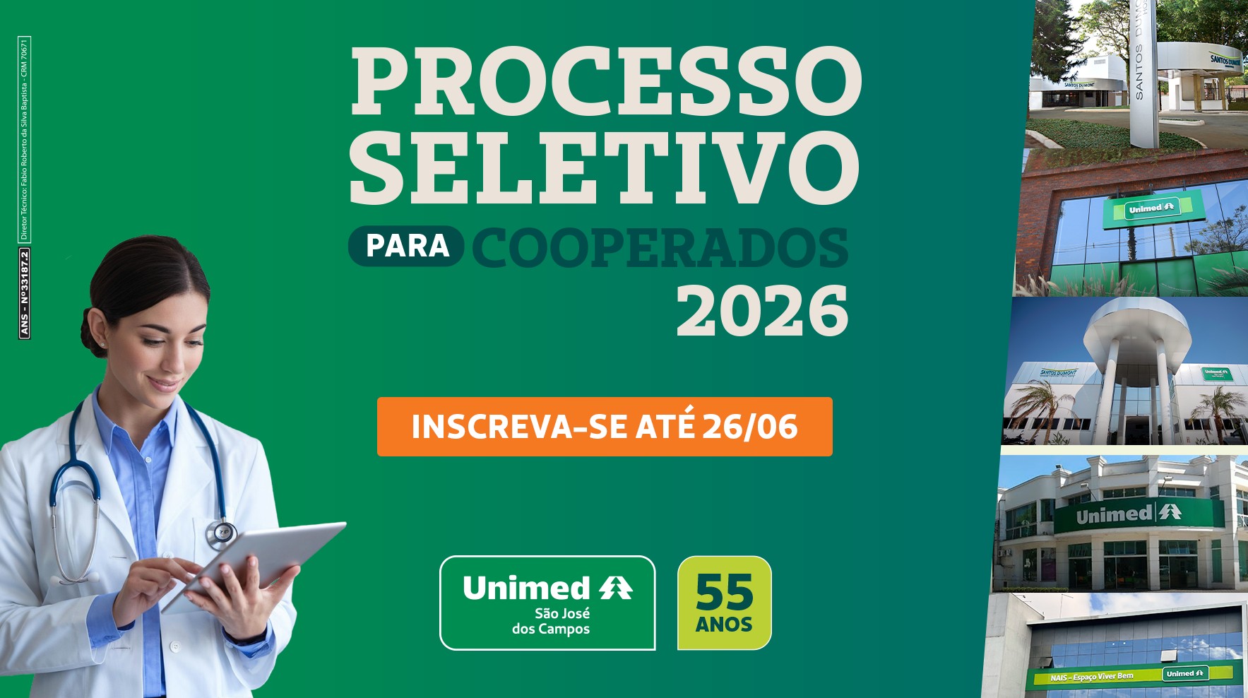 Unimed São José abre inscrições para Processo Seletivo de novos médicos em 2026