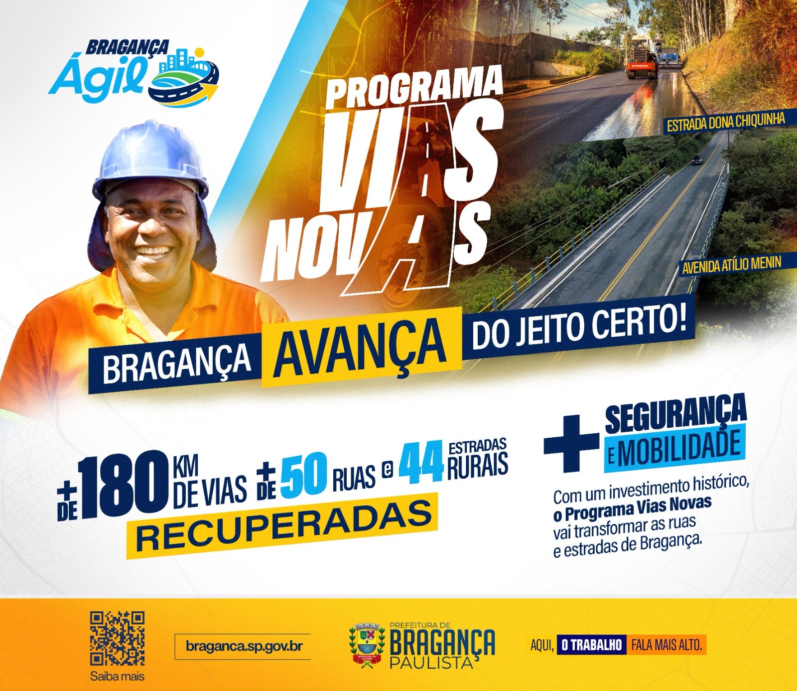 Programa Vias Novas vai recuperar mais de 180 km de vias em Bragança Paulista