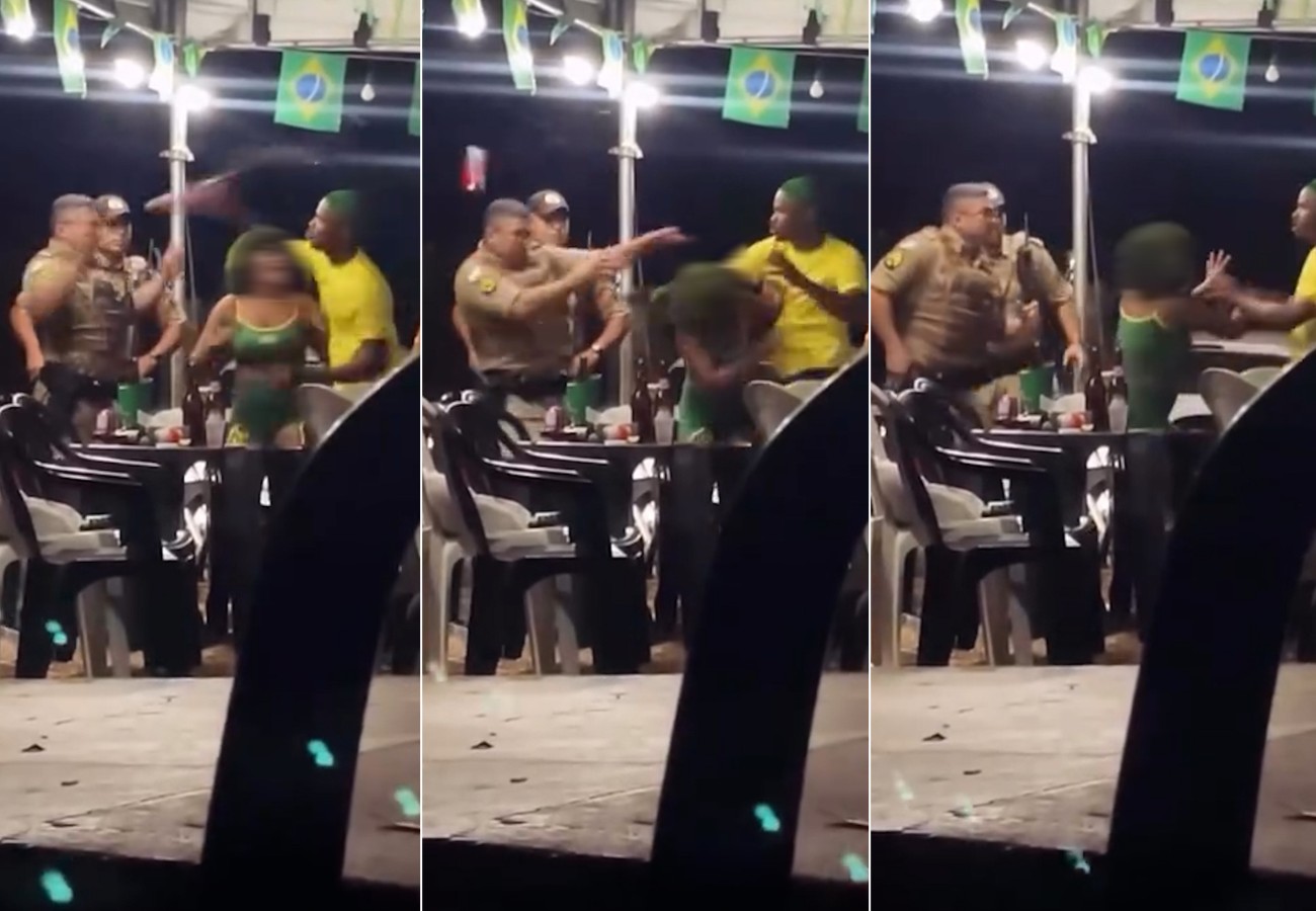 Homem que arremessou lata de cerveja contra PM segue sendo procurado