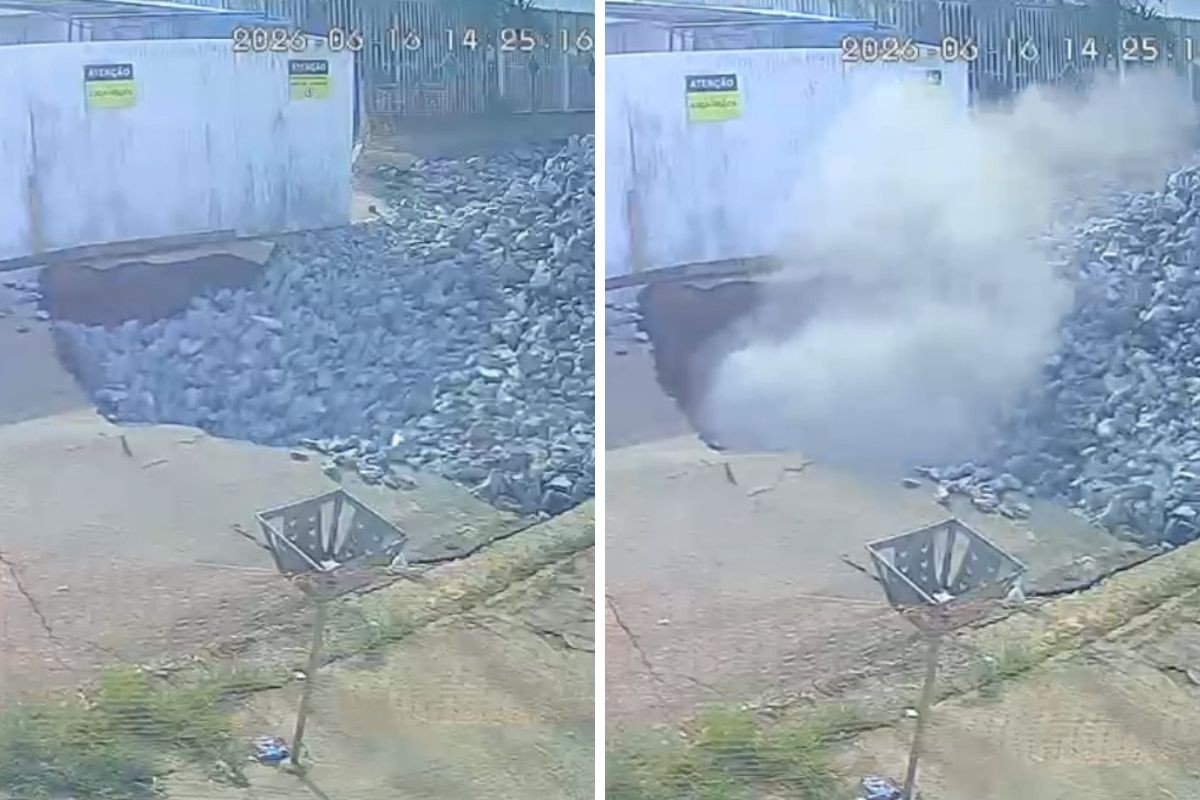 VÍDEO: Parte de cratera que interditou prédio e casas volta a afundar em São José dos Campos