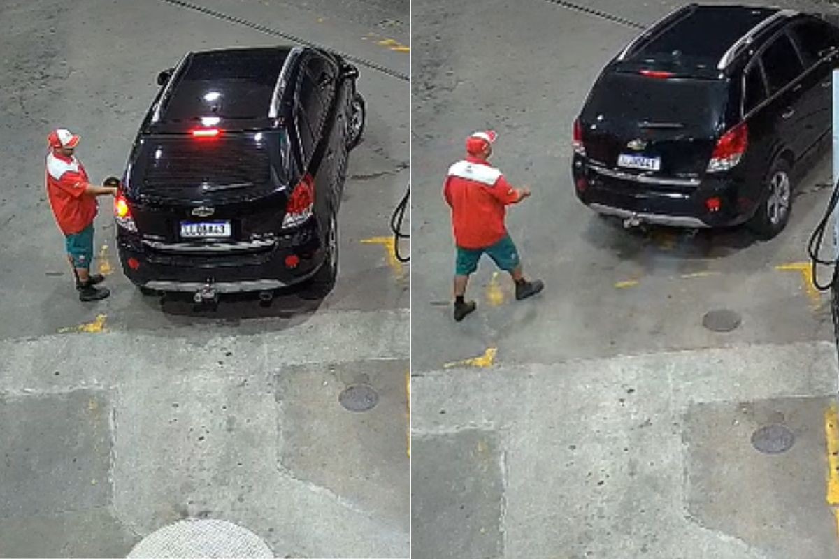 Motorista enche o tanque e foge sem pagar em posto no litoral de SP; VÍDEO