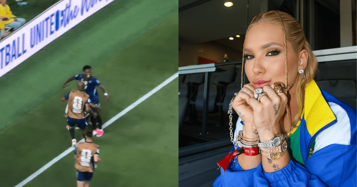 Virginia se empolga e mal consegue gravar gol de ex, Vini Jr