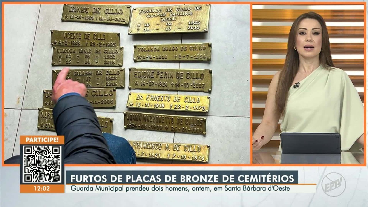 Guarda prende dois homens e recupera 68 placas de bronze furtadas de cemitérios de Santa Bárbara d'Oeste
