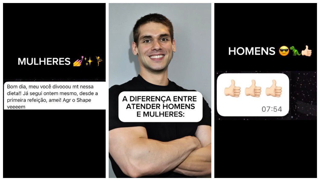 Nutricionista viraliza ao compartilhar a diferença entre atender homens e mulheres