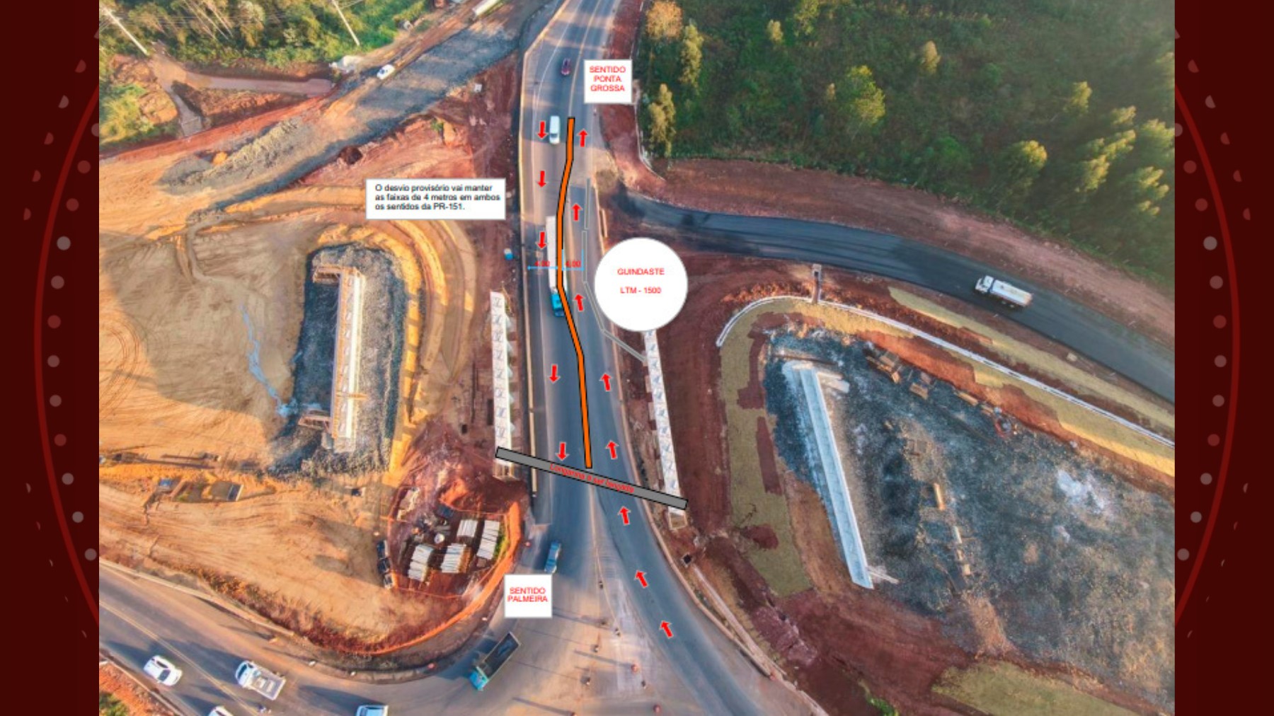 PR-151 começa a ter bloqueios temporários devido a obras; veja horários e desvios