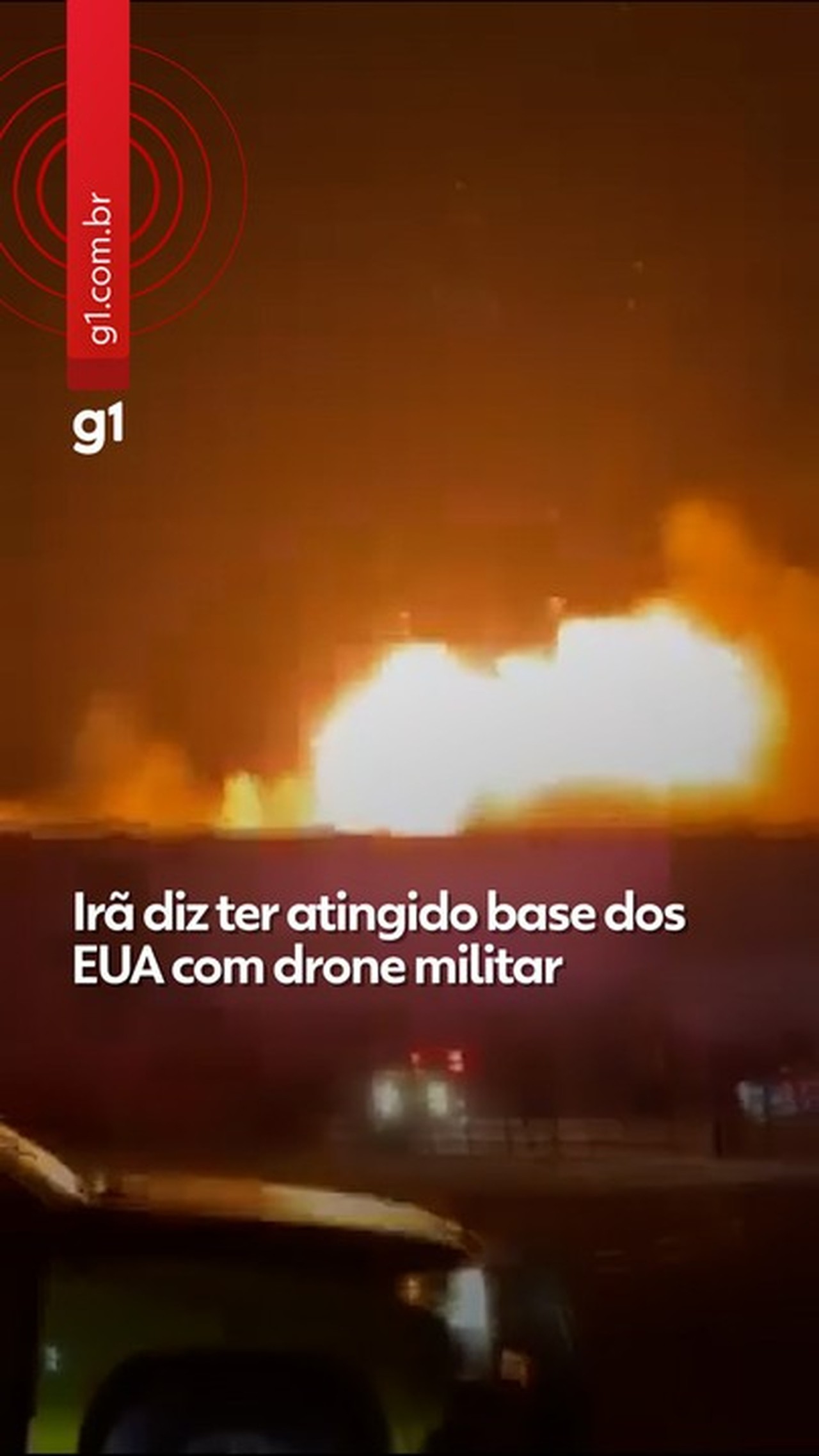 Irã diz que drone atingiu base dos EUA no Kuwait e divulga vídeo de explosão; ASSISTA