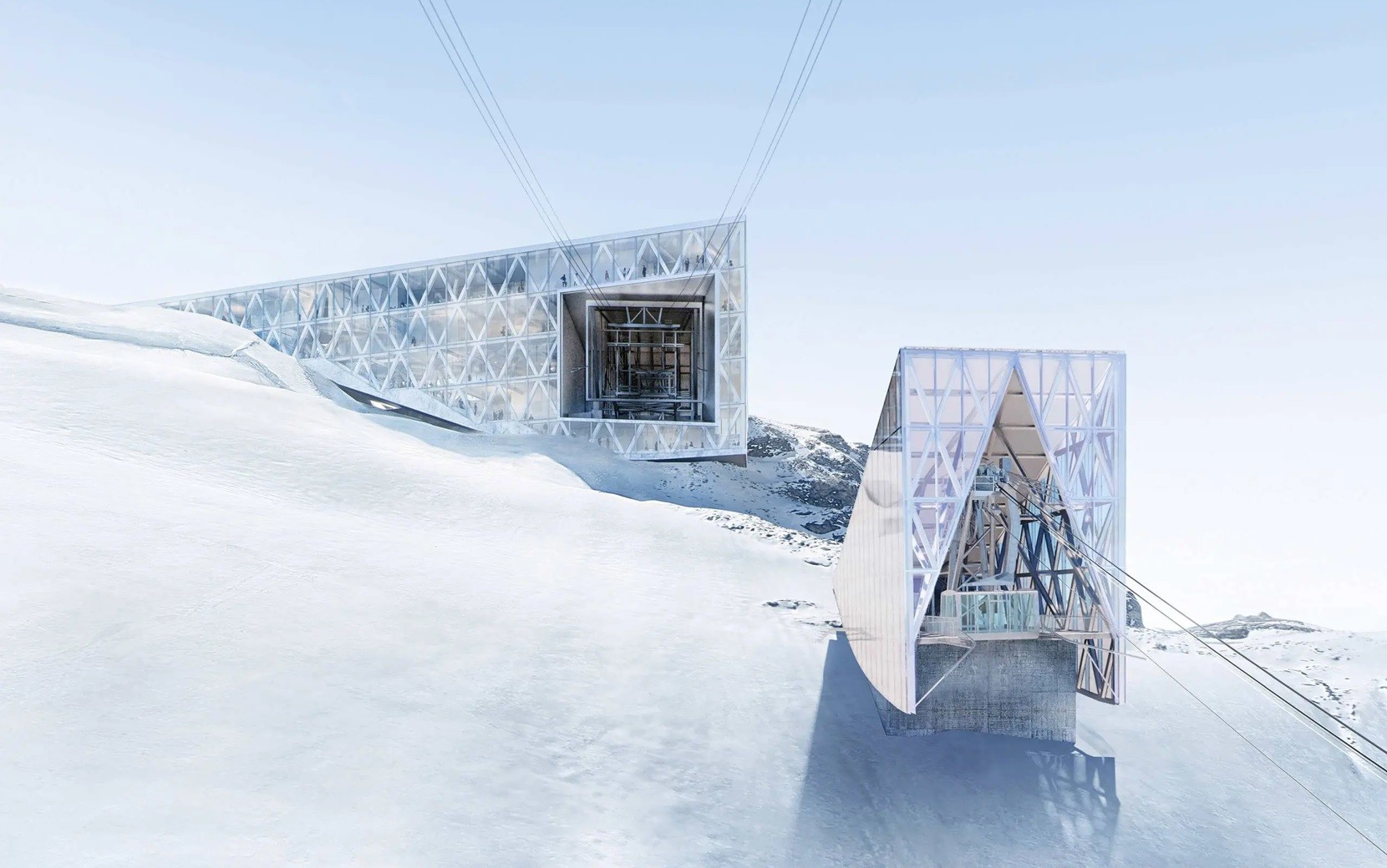 Suíça investe R$ 960 milhões para construir pista nos Alpes e torre vira ponto turístico