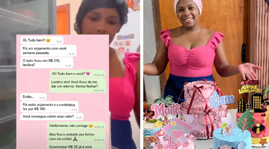 Confeiteira se recusa a cobrir preço da concorrência e resposta a cliente viraliza: 'Uma vitória, né?'