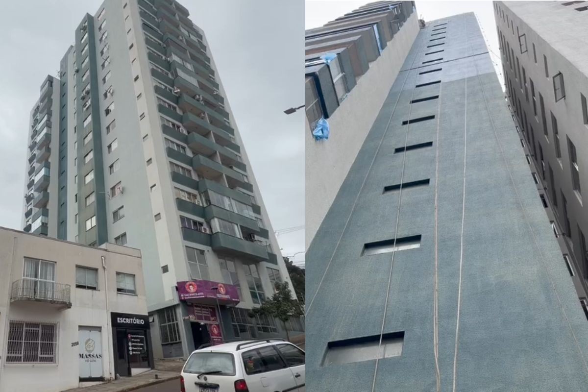 Pintor cai de sétimo andar enquanto pintava prédio e sobrevive, no Paraná