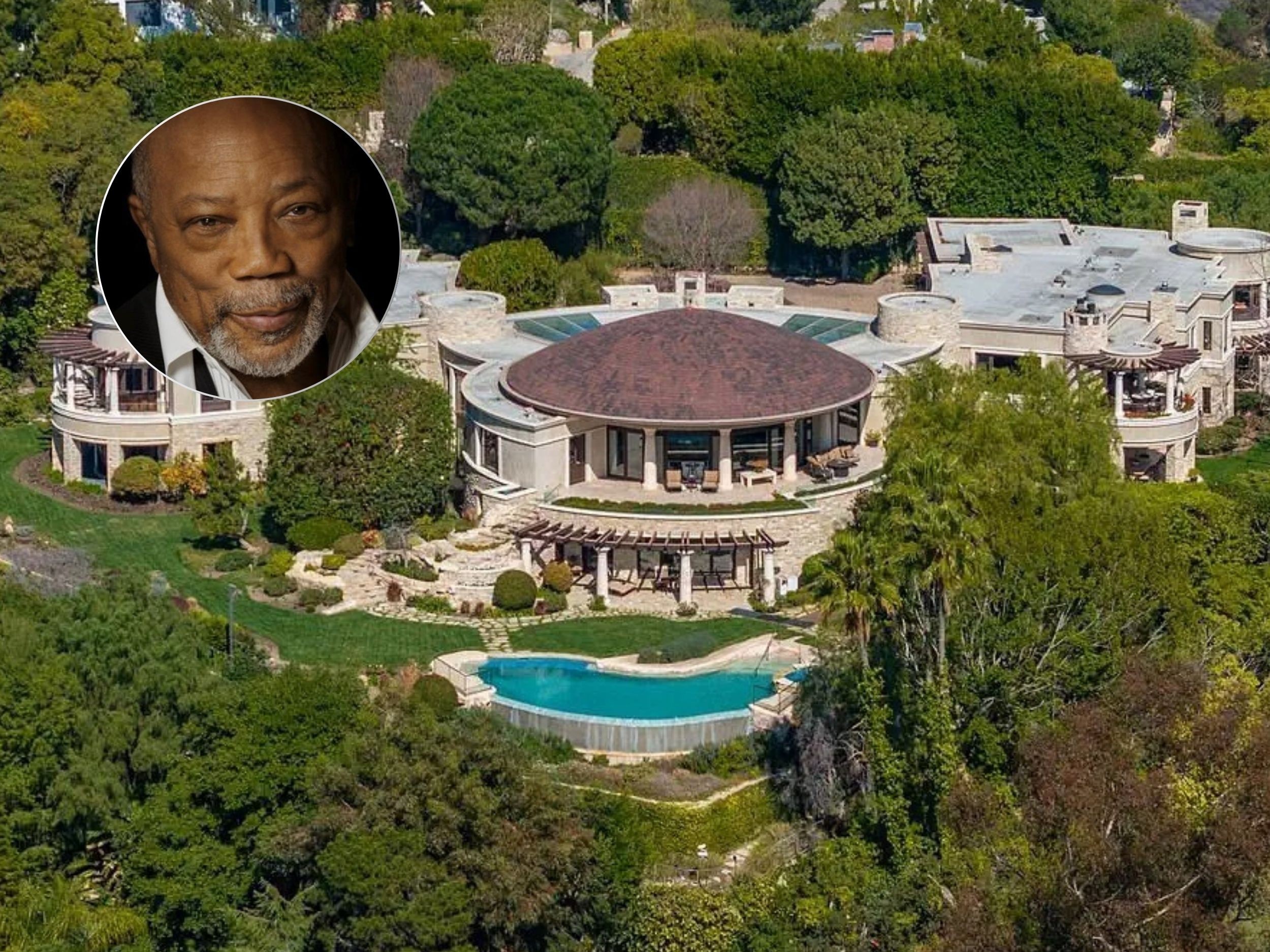Mega mansão de Quincy Jones sofre novo corte e cai para R$ 239 milhões