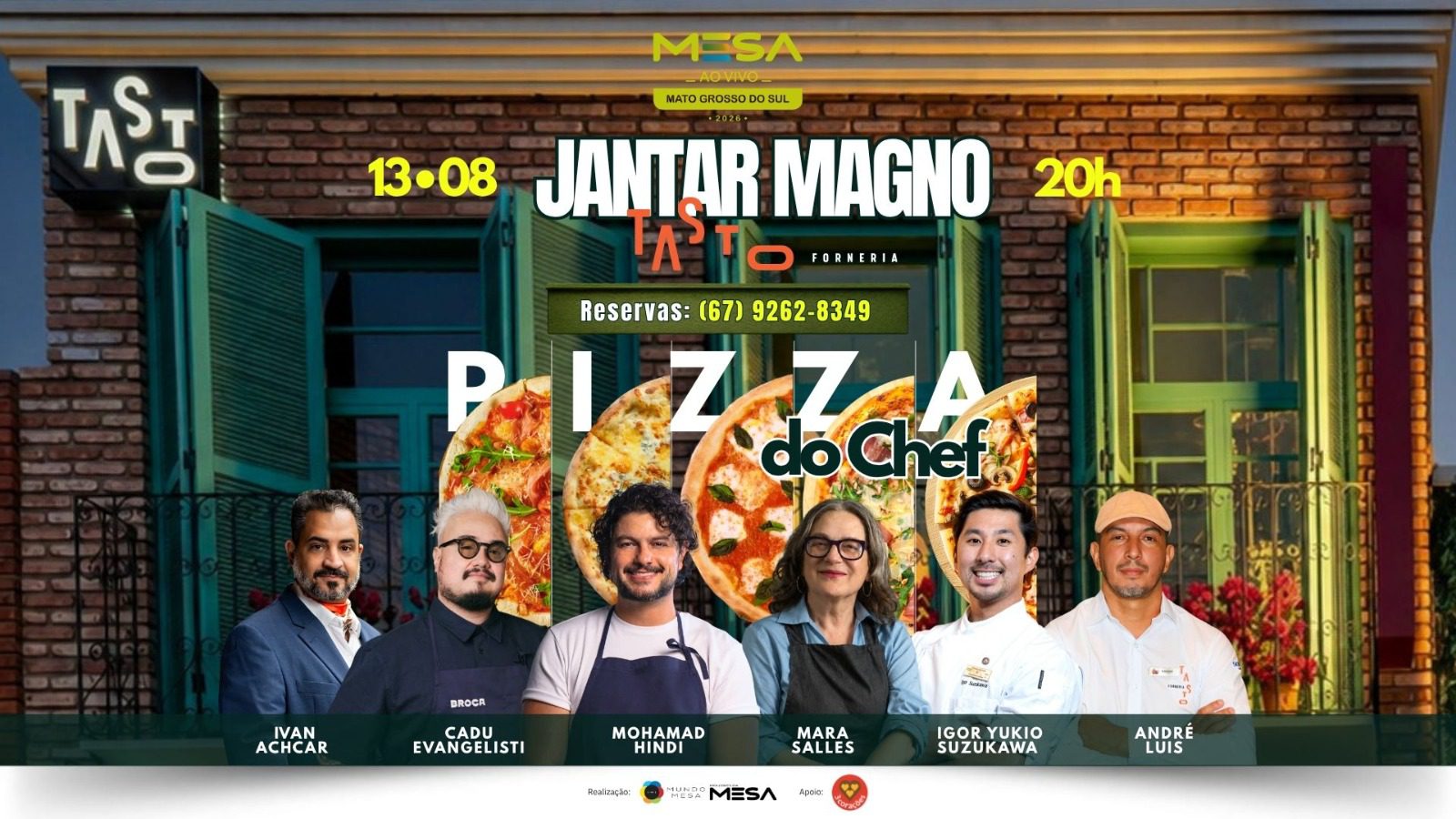 Pizza dos Chefs abre o Mesa Ao Vivo Mato Grosso do Sul