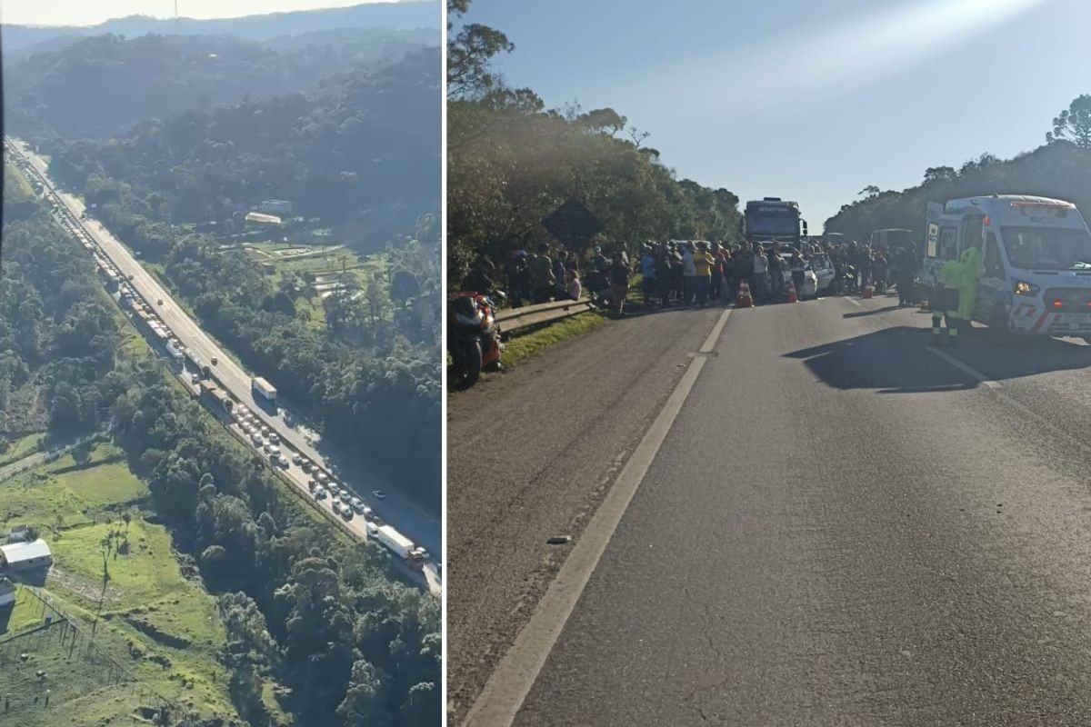 Motociclista morre após bater na traseira de carro na BR-277, sentido litoral do PR