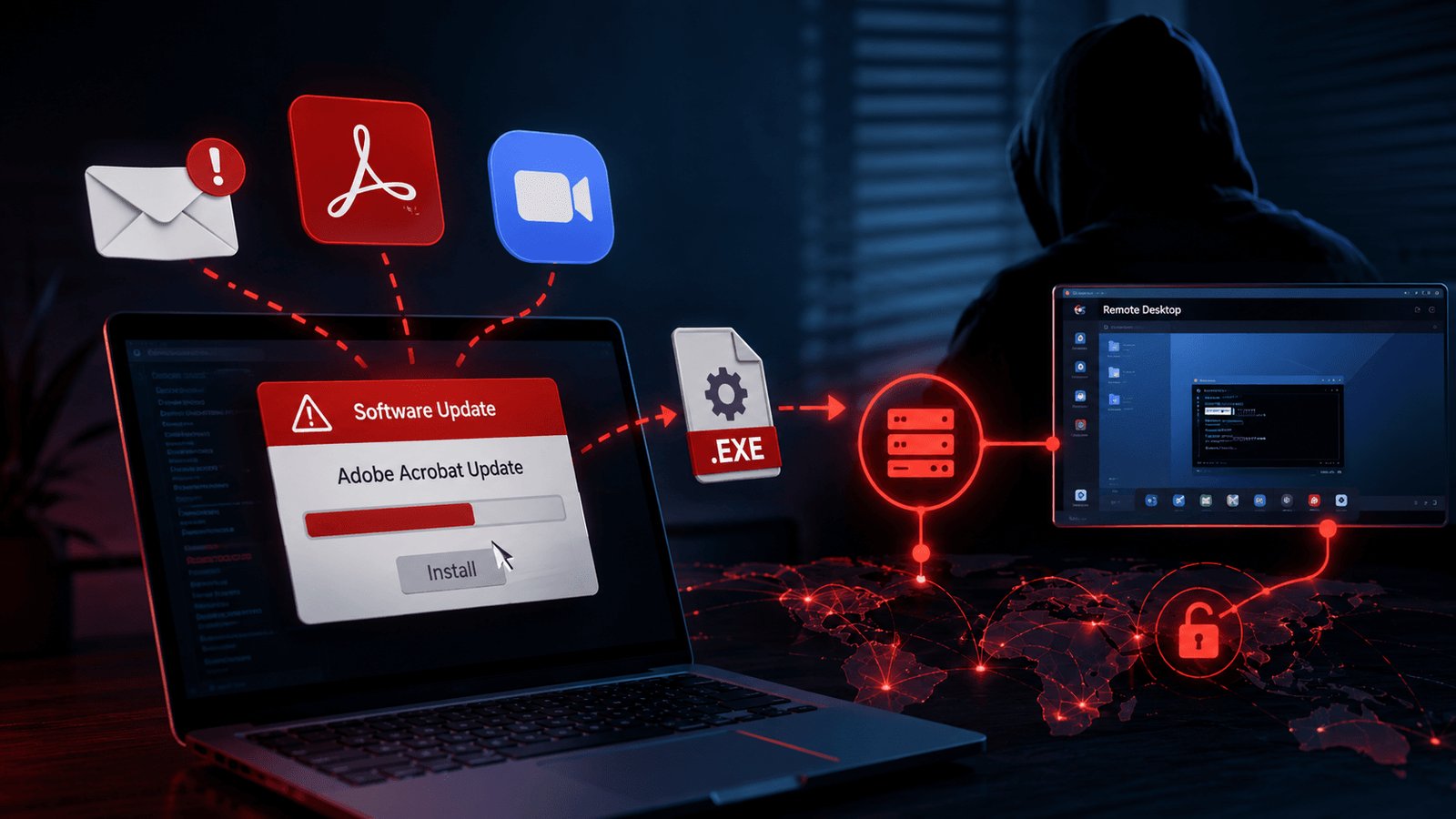 Cibercriminosos usam falsas atualizações para Adobe e Zoom para espionar PCs