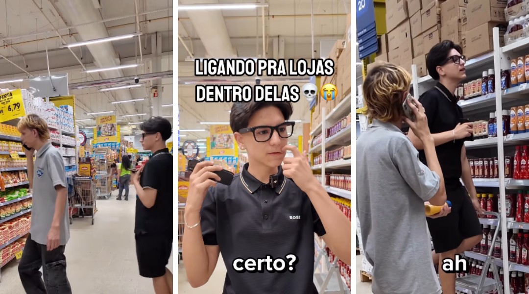 Jovem liga para supermercado de dentro da própria loja e pega funcionário de surpresa