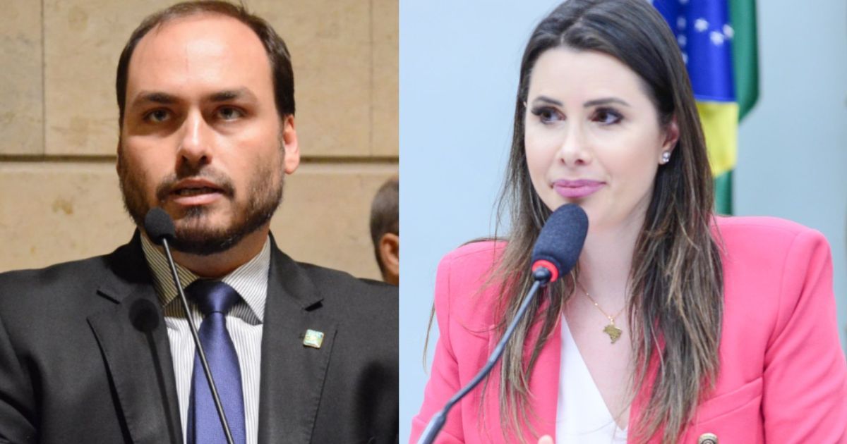 Flávio Bolsonaro anuncia Carlos e Caroline de Toni para o Senado por SC