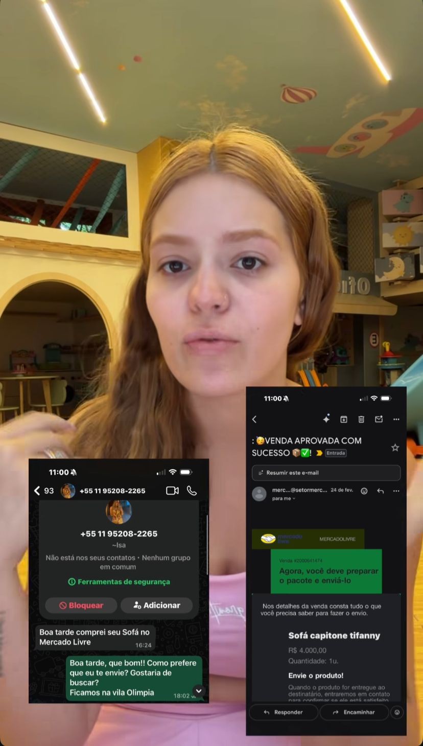 Viih Tube afirma ter sofrido golpe de quase R$ 7 mil após tentar vender sofá por marketplace; entenda o caso