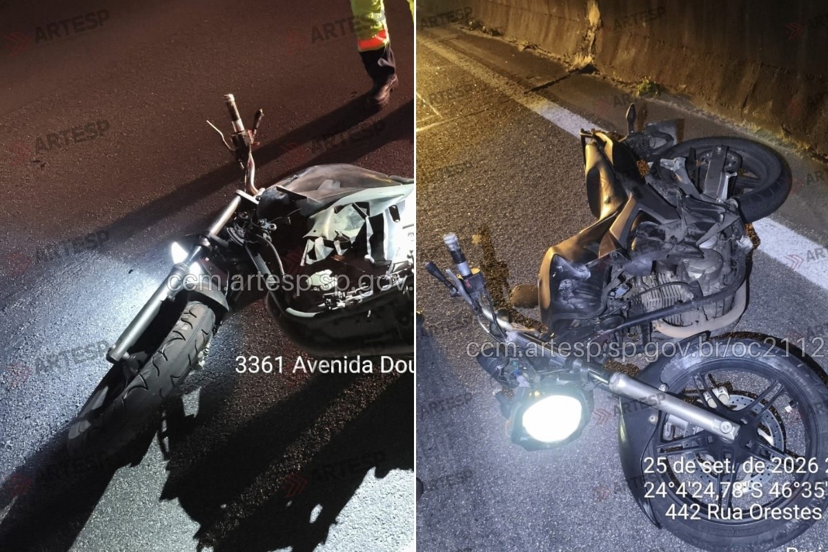 Motociclista bate em mureta, cai na rodovia e morre atropelado por carro em SP; motorista foge
