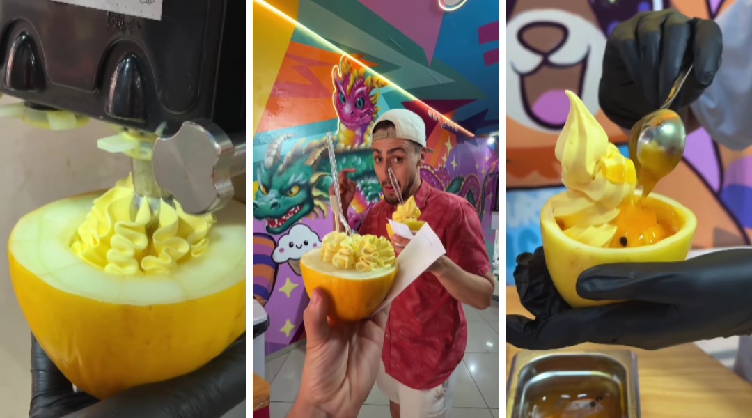 Sorveteria na Liberdade fatura R$ 100 mil ao mês com sorvete servido na própria fruta