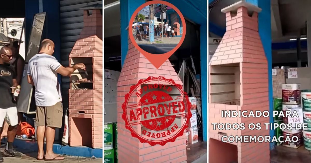 Churrasco em mostruário de loja fechada no Rio vira propaganda de vendas: “Testada e aprovada”